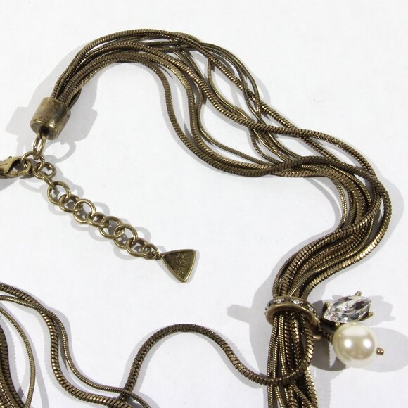 Silpada Dreamy Details Necklace KRN0086 Glass Pearl Swarovski Crystal Brass - Picture 2 of 6